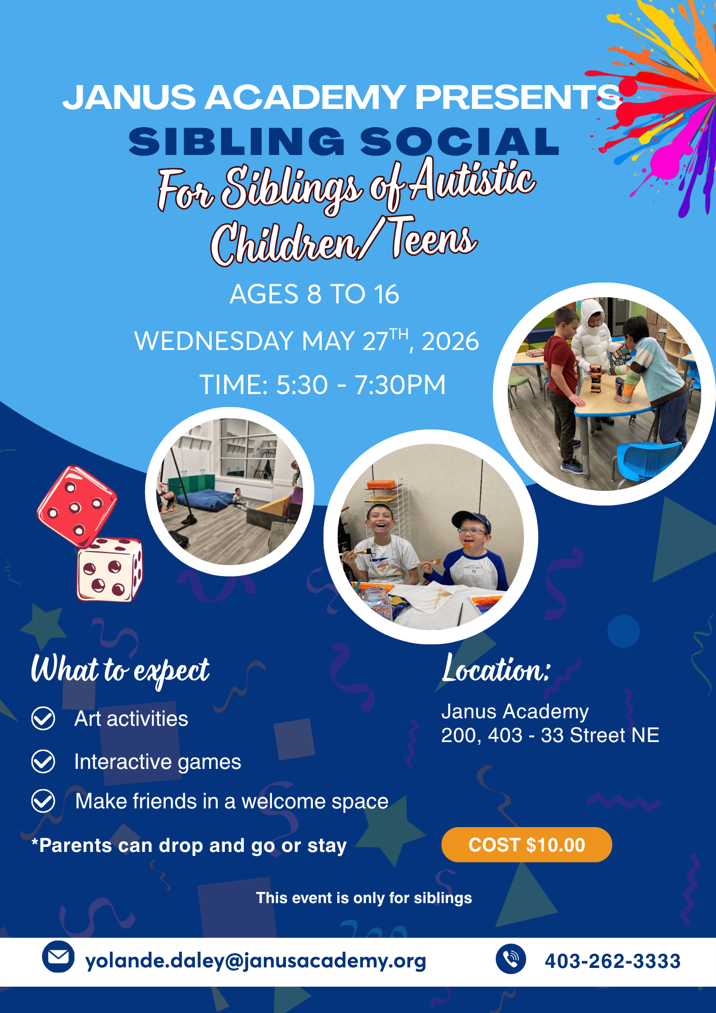 Copy of Sibling Art & Games Social Flyer